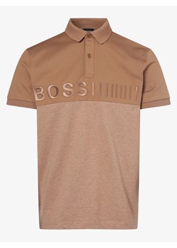 BOSS Green Męska koszulka polo Mężczyźni Bawełna brązowy jednolity ze sklepu vangraaf w kategorii T-shirty męskie - zdjęcie 135477716