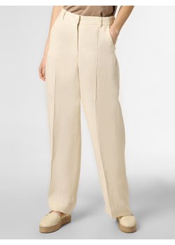 Max Mara Weekend Damskie spodnie lniane Kobiety len piaskowy jednolity ze sklepu vangraaf w kategorii Spodnie damskie - zdjęcie 135478068