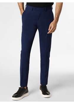 Finshley & Harding Męskie spodnie od garnituru modułowego Mężczyźni Slim Fit Sztuczne włókno indygo jednolity ze sklepu vangraaf w kategorii Spodnie męskie - zdjęcie 135478146