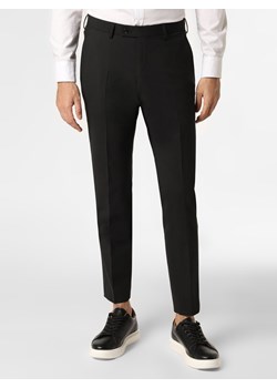 Finshley & Harding London Męskie spodnie od garnituru modułowego Mężczyźni Slim Fit Sztuczne włókno czarny jednolity ze sklepu vangraaf w kategorii Spodnie męskie - zdjęcie 135478318