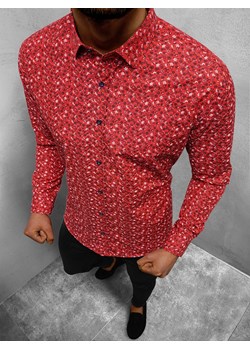 Koszula męska czerwona OZONEE O/3722 ze sklepu ozonee.pl w kategorii Koszule męskie - zdjęcie 135500076