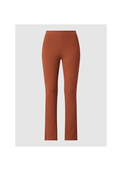 Luźne spodnie o rozkloszowanym kroju z prążkowaną fakturą model ‘Benni’ ze sklepu Peek&Cloppenburg  w kategorii Spodnie damskie - zdjęcie 135507025