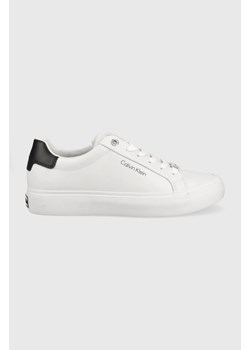 Calvin Klein buty skórzane kolor biały ze sklepu ANSWEAR.com w kategorii Trampki damskie - zdjęcie 135561236