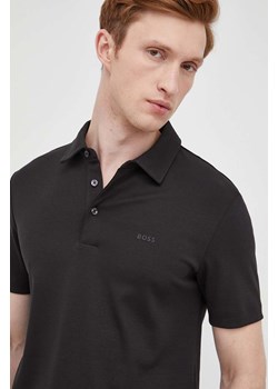 BOSS polo bawełniane 50471335 kolor czarny gładki 50471335 ze sklepu ANSWEAR.com w kategorii T-shirty męskie - zdjęcie 135561625