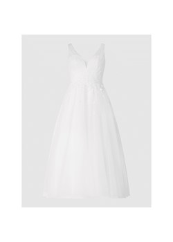 Suknia ślubna z tiulu z kwiatowymi aplikacjami ze sklepu Peek&Cloppenburg  w kategorii Sukienki - zdjęcie 135616358