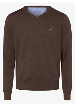 Fynch-Hatton Sweter męski Mężczyźni Bawełna mocca jednolity ze sklepu vangraaf w kategorii Swetry męskie - zdjęcie 135861969
