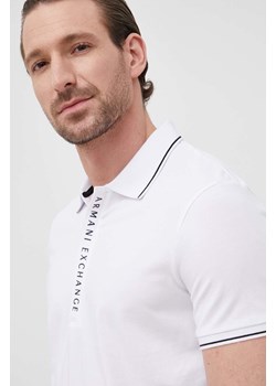 Armani Exchange polo kolor biały z nadrukiem 8NZF71 ZJH2Z ze sklepu ANSWEAR.com w kategorii T-shirty męskie - zdjęcie 135910158