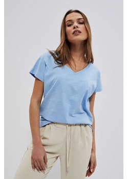 Bawełniana bluzka basic ze sklepu Moodo.pl w kategorii Bluzki damskie - zdjęcie 135974759