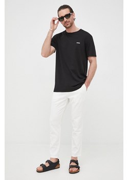 Hugo t-shirt bawełniany 50466158 kolor czarny gładki 50466158 ze sklepu ANSWEAR.com w kategorii T-shirty męskie - zdjęcie 136240026