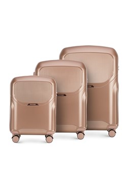 Zestaw walizek z polikarbonu z suwakiem w kolorze różowego złota ze sklepu WITTCHEN w kategorii Walizki - zdjęcie 136262397
