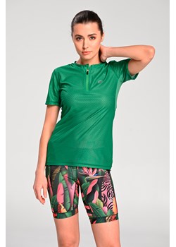 Bluzka damska Nessi Sportswear zielona z krótkim rękawem w paski 