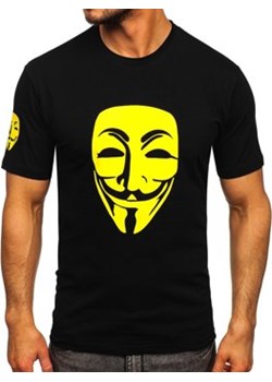 Czarny t-shirt męski z nadrukiem Bolf 14400 ze sklepu Denley w kategorii T-shirty męskie - zdjęcie 136459026