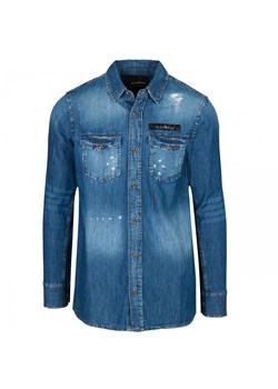 JOHN RICHMOND stylowa męska koszula DENIM BLUE -50% ze sklepu EITALIA w kategorii Koszule męskie - zdjęcie 136473459
