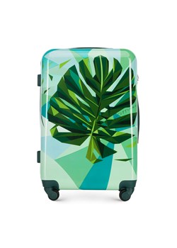 Średnia walizka z ABS-u z nadrukiem zielono-niebieska ze sklepu WITTCHEN w kategorii Walizki - zdjęcie 136500246