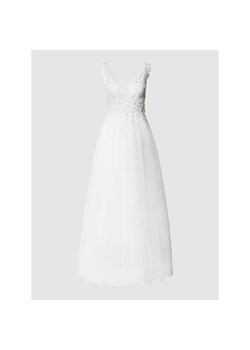 Suknia ślubna z ozdobnymi kamieniami i kwiatową koronką ze sklepu Peek&Cloppenburg  w kategorii Sukienki - zdjęcie 136667836
