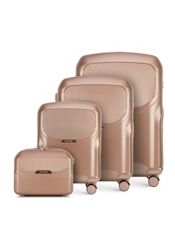 Komplet walizek z polikarbonu z suwakiem w kolorze różowego złota ze sklepu WITTCHEN w kategorii Walizki - zdjęcie 136727377