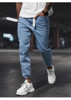 Spodnie jeansowe joggery męskie niebieskie OZONEE DO/6115/2 ze sklepu ozonee.pl w kategorii Jeansy męskie - zdjęcie 136929719