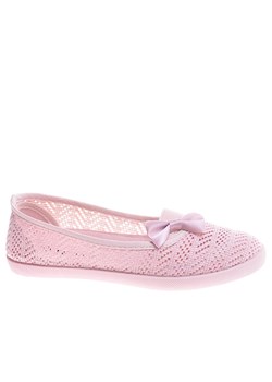 Koronkowe balerinki z kokardką Naket Pink /E5-2 11542 T7-5/ ze sklepu Pantofelek24.pl w kategorii Balerinki dziecięce - zdjęcie 136967278