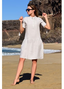 Sukienka Nessi Sportswear szara mini na wiosnę z krótkim rękawem 