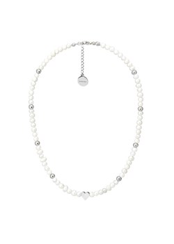 Delikatny naszyjnik perłowy z subtelnym serduszkiem pod personalizację ze sklepu manoki.pl w kategorii Naszyjniki - zdjęcie 137086375