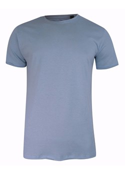 T-Shirt (Koszulka) Niebieski Bez Nadruku, Okrągły Dekolt, Postrzępione Brzegi -BRAVE SOUL TSBRSSS22FRESHERsteelblue ze sklepu JegoSzafa.pl w kategorii T-shirty męskie - zdjęcie 137123199