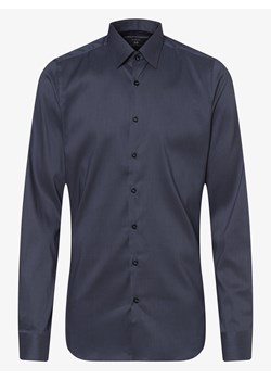 Finshley & Harding Koszula męska łatwa w prasowaniu z bardzo długim rękawem Mężczyźni Slim Fit niebieski wzorzysty kołnierzyk kent ze sklepu vangraaf w kategorii Koszule męskie - zdjęcie 137201367