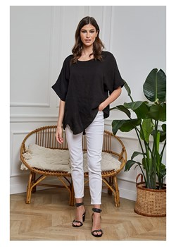 Lniana bluzka w kolorze czarnym ze sklepu Limango Polska w kategorii Bluzki damskie - zdjęcie 137216367