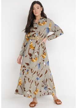 Szara Sukienka Thalale ze sklepu Born2be Odzież w kategorii Sukienki - zdjęcie 137220108