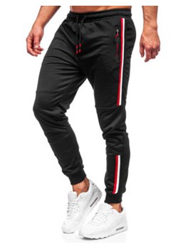 Czarne spodnie męskie joggery dresowe Denley K10336 ze sklepu Denley w kategorii Spodnie męskie - zdjęcie 137278236