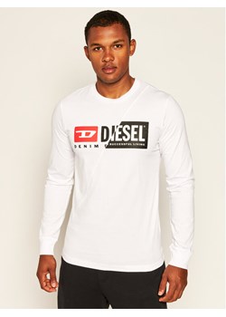 T-shirt męski Diesel biały z długimi rękawami 