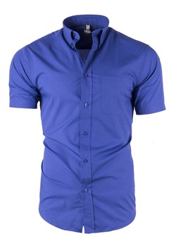 Koszula męska z krótkim rękawem 5503 - Indigo ze sklepu Risardi w kategorii Koszule męskie - zdjęcie 137646525