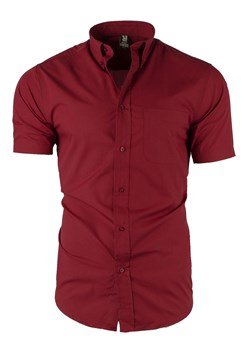 Koszula męska z krótkim rękawem 5503 - czerwona ze sklepu Risardi w kategorii Koszule męskie - zdjęcie 137646527