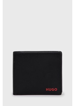 HUGO portfel skórzany 50470760 męski kolor czarny ze sklepu ANSWEAR.com w kategorii Portfele męskie - zdjęcie 137648838