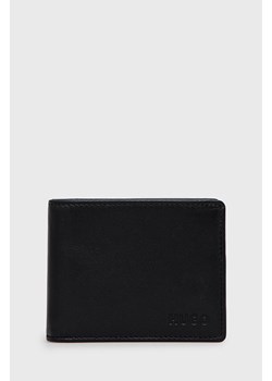 HUGO portfel skórzany 50470761 męski kolor czarny ze sklepu ANSWEAR.com w kategorii Portfele męskie - zdjęcie 137648847