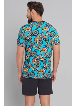 Piżama męska kr.kr. Zanzi, Kolor grafitowo-turkusowy, Rozmiar XL, Italian Fashion - id: 158322 - marki Italian Fashion - 137659468 Piżama męska kr.kr. Zanzi, Kolor grafitowo-turkusowy, Rozmiar XL, Italian Fashion ze sklepu Intymna w kategorii Piżamy męskie - zdjęcie 137659468