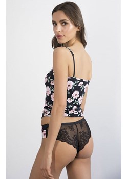 Hibiscus koszulka, Kolor czarny-wzór, Rozmiar S, Julimex ze sklepu Intymna w kategorii Podkoszulki i halki - zdjęcie 137659779