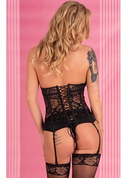 Czarny koronkowy gorset damski i stringi Kalisa LC 90586, Kolor czarny, Rozmiar S/M, LivCo Corsetti Fashion ze sklepu Intymna w kategorii Gorsety - zdjęcie 137661016