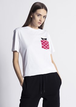 Koszulka damska biała Karl Lagerfeld Ikonik Monogram Pocket ze sklepu Sneaker Peeker w kategorii Bluzki damskie - zdjęcie 137735976