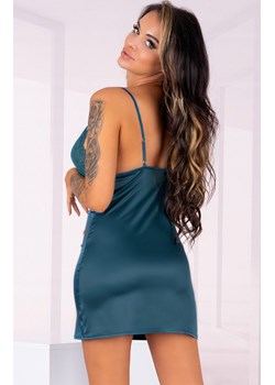 Anamell satynowa koszulka z koronkowymi miseczkami, Kolor morski, Rozmiar S/M, LivCo Corsetti Fashion ze sklepu Intymna w kategorii Koszule nocne - zdjęcie 137907669