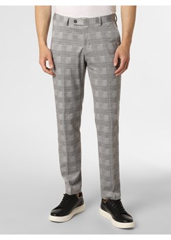 Finshley & Harding Męskie spodnie od garnituru modułowego Mężczyźni Modern Fit Sztuczne włókno szary w kratkę ze sklepu vangraaf w kategorii Spodnie męskie - zdjęcie 137909007