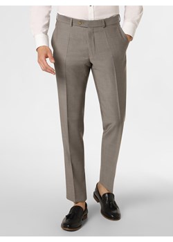 Carl Gross Męskie spodnie od garnituru modułowego Mężczyźni Modern Fit wełna ze strzyży taupe wzorzysty ze sklepu vangraaf w kategorii Spodnie męskie - zdjęcie 137909028