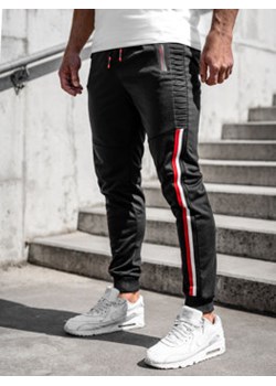 Czarne spodnie męskie joggery dresowe Denley K10329 ze sklepu Denley w kategorii Spodnie męskie - zdjęcie 137924417