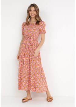 Różowo-Pomarańczowa Sukienka Melenope ze sklepu Born2be Odzież w kategorii Sukienki - zdjęcie 138254089