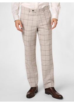 Andrew James New York - Męskie spodnie od garnituru modułowego z dodatkiem lnu – Carter, beżowy ze sklepu vangraaf w kategorii Spodnie męskie - zdjęcie 138259959