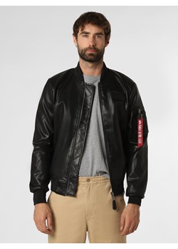 Alpha Industries Kurtka męska Mężczyźni Sztuczna skóra czarny jednolity ze sklepu vangraaf w kategorii Bluzy męskie - zdjęcie 138334456