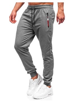 Antracytowe spodnie męskie joggery dresowe Denley JX5007 ze sklepu Denley w kategorii Spodnie męskie - zdjęcie 138379088