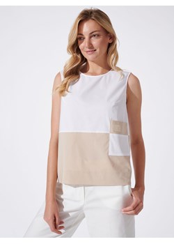 Dwukolorowa bluzka bez rękawów Féria ze sklepu Eye For Fashion w kategorii Bluzki damskie - zdjęcie 138439685