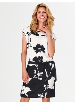 Biało-czarna sukienka w kwiaty Féria ze sklepu Eye For Fashion w kategorii Sukienki - zdjęcie 138439775