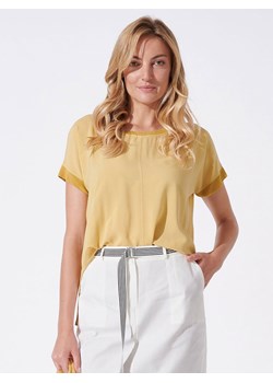 Bluzka z żółtym wykończeniem Féria ze sklepu Eye For Fashion w kategorii Bluzki damskie - zdjęcie 138439777
