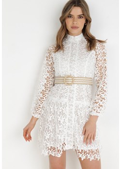 Biała Sukienka z Paskiem Demamia ze sklepu Born2be Odzież w kategorii Sukienki - zdjęcie 138441967